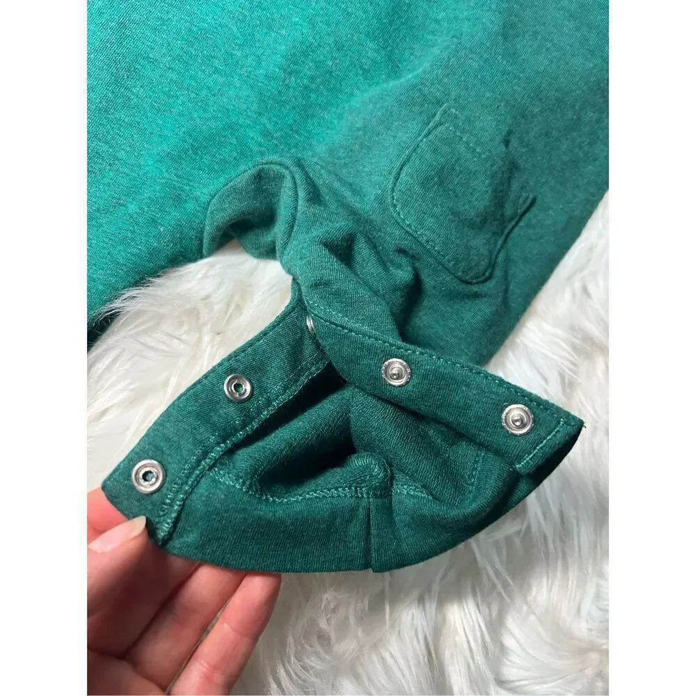 Janie and Jack fur hooded 0-3 mos green with hat